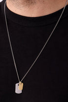Plaka Detaylı Kolye, Gold - Gümüş - 2