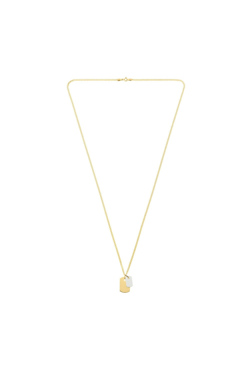 Plaka Detaylı Kolye, Gümüş - Gold - 1