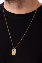 Plaka Detaylı Kolye, Gümüş - Gold - 2