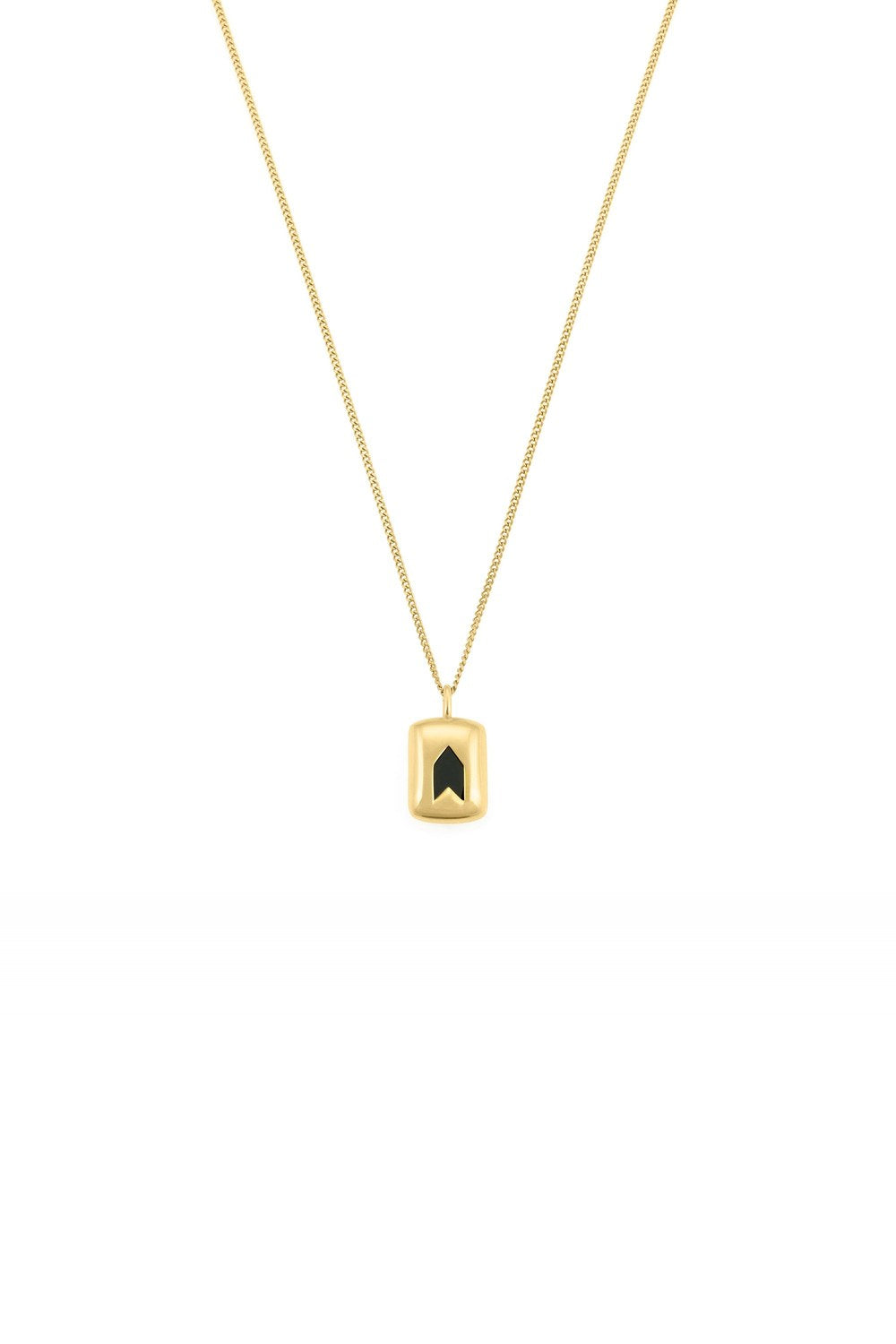 Zirkon Taşlı Kolye, Siyah - Gold - 1