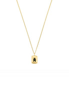 Zirkon Taşlı Kolye, Siyah - Gold - 1