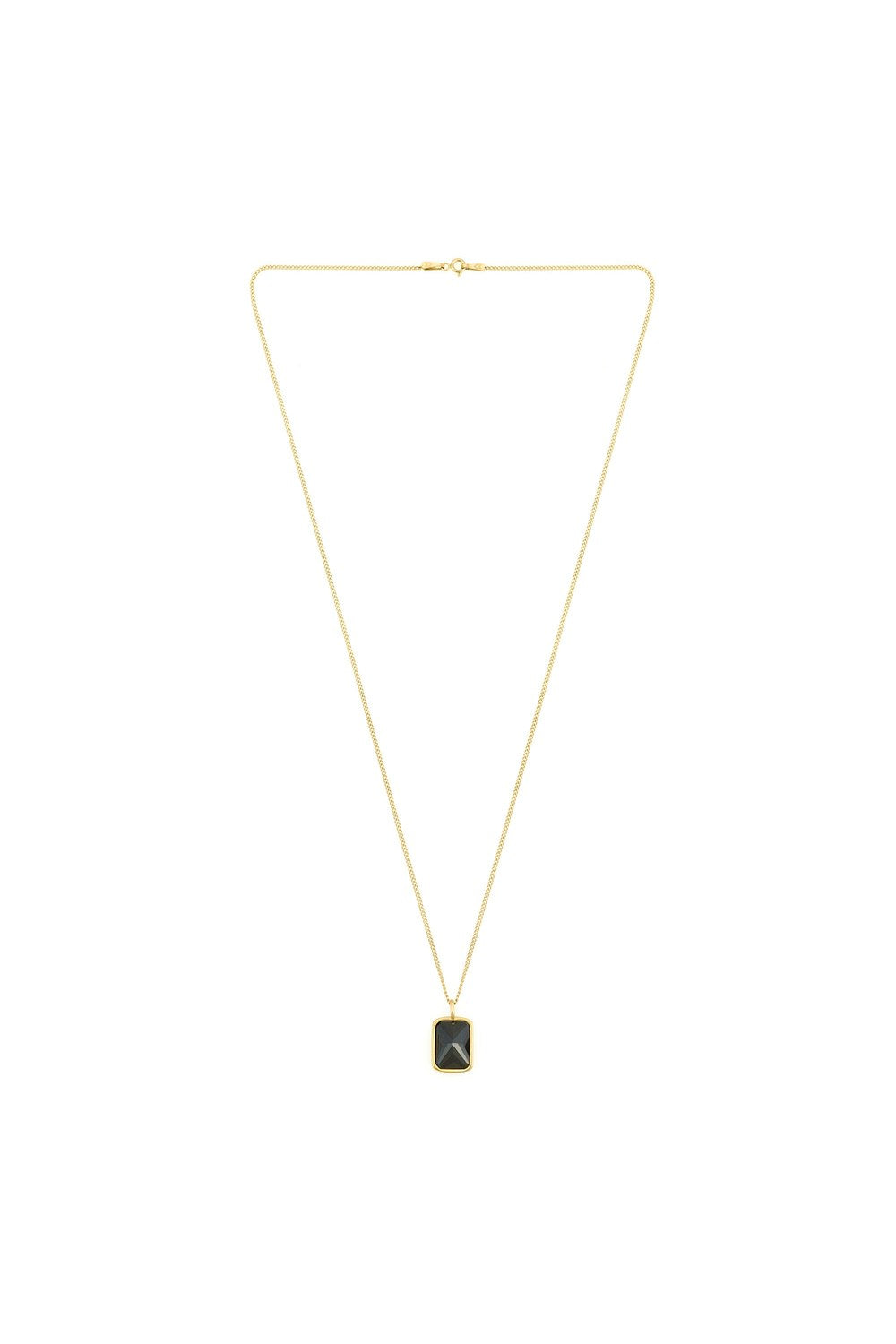 Zirkon Taşlı Kolye, Siyah - Gold - 2