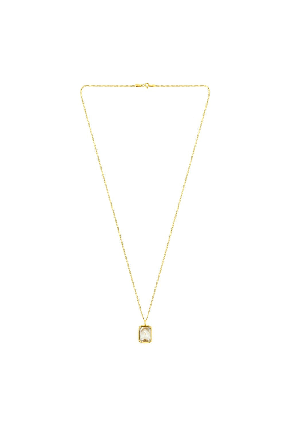 Zirkon Taşlı Kolye, Beyaz - Gold - 2