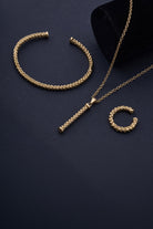 Hasır Örgü Ayarlanabilir Yüzük, Gold - 3