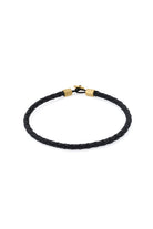 Deri Bileklik, Siyah - Gold - 1