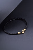 Deri Bileklik, Siyah - Gold - 2