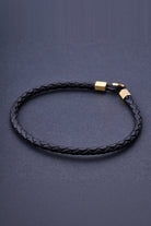 Deri Bileklik, Siyah - Gold - 3