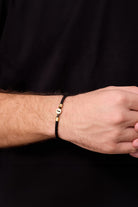 Deri Bileklik, Siyah - Gold - 4
