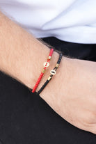 Deri Bileklik, Siyah - Gold - 6