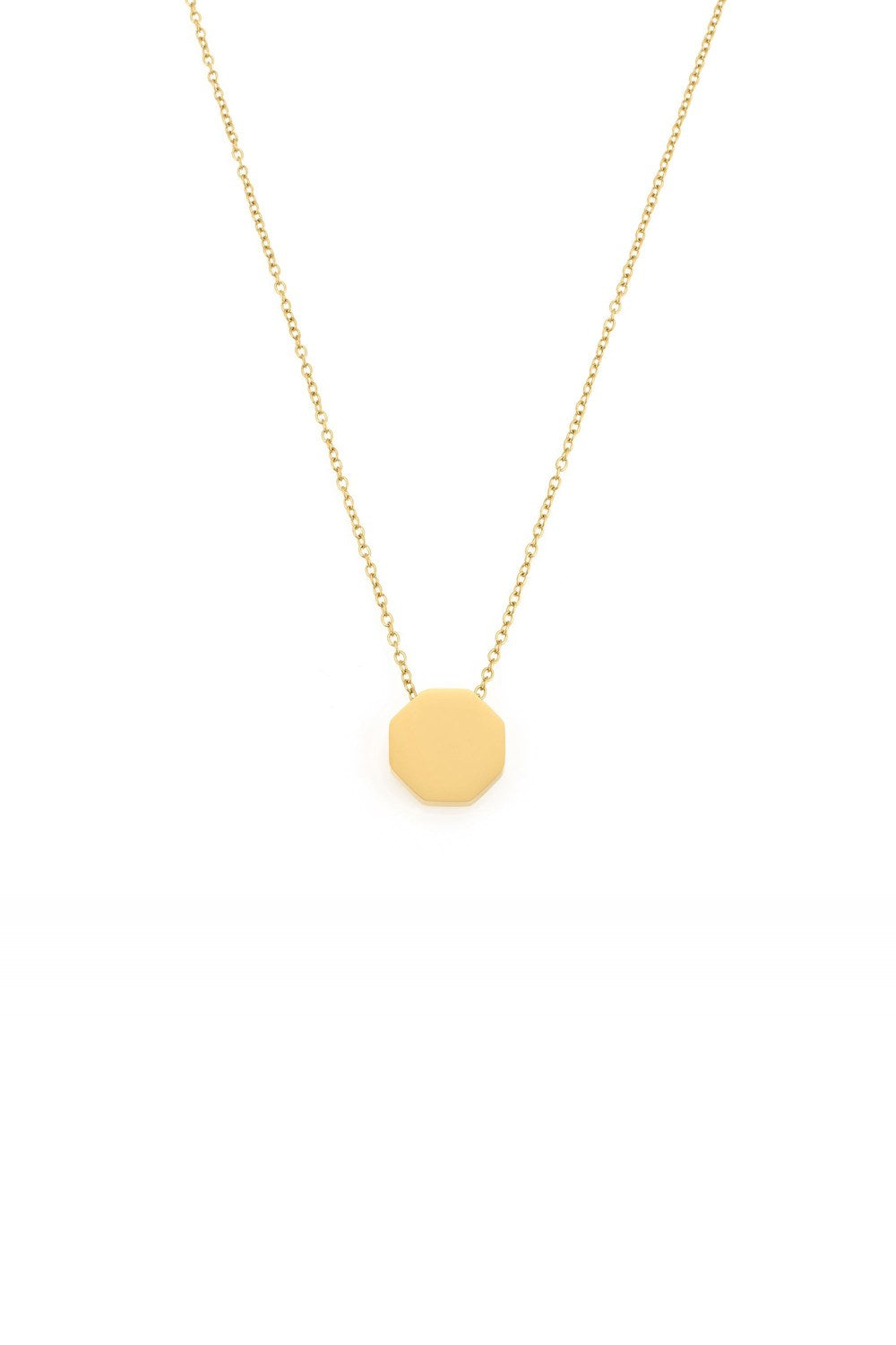 Sekizgen Detaylı Kolye, Gold - 0