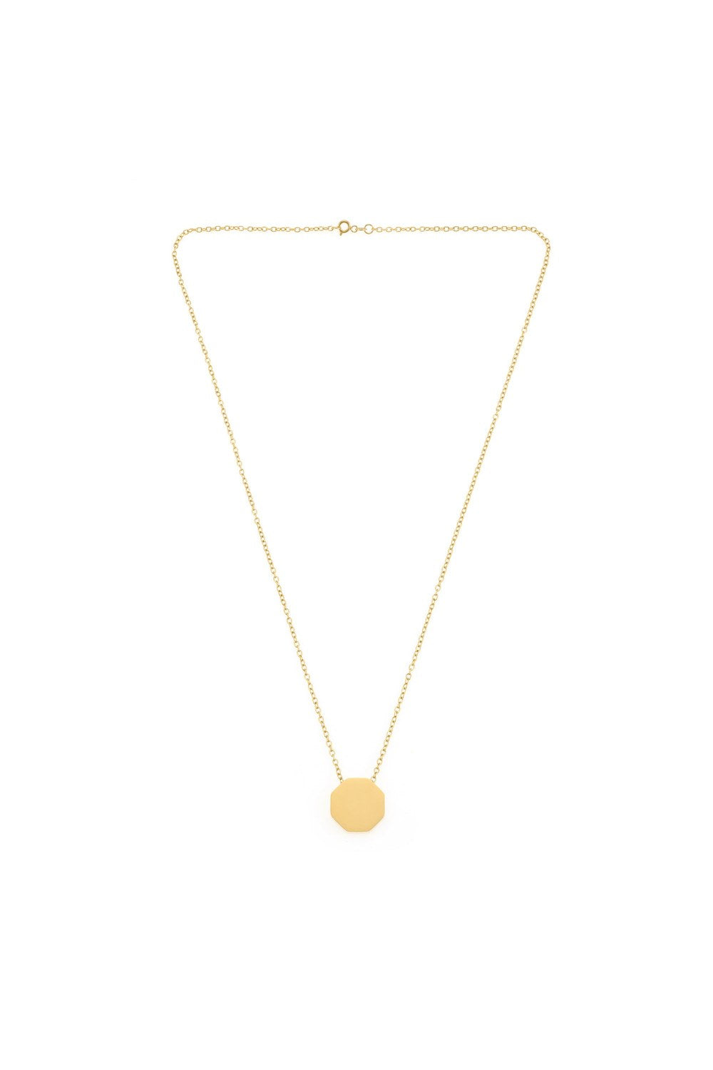 Sekizgen Detaylı Kolye, Gold - 1