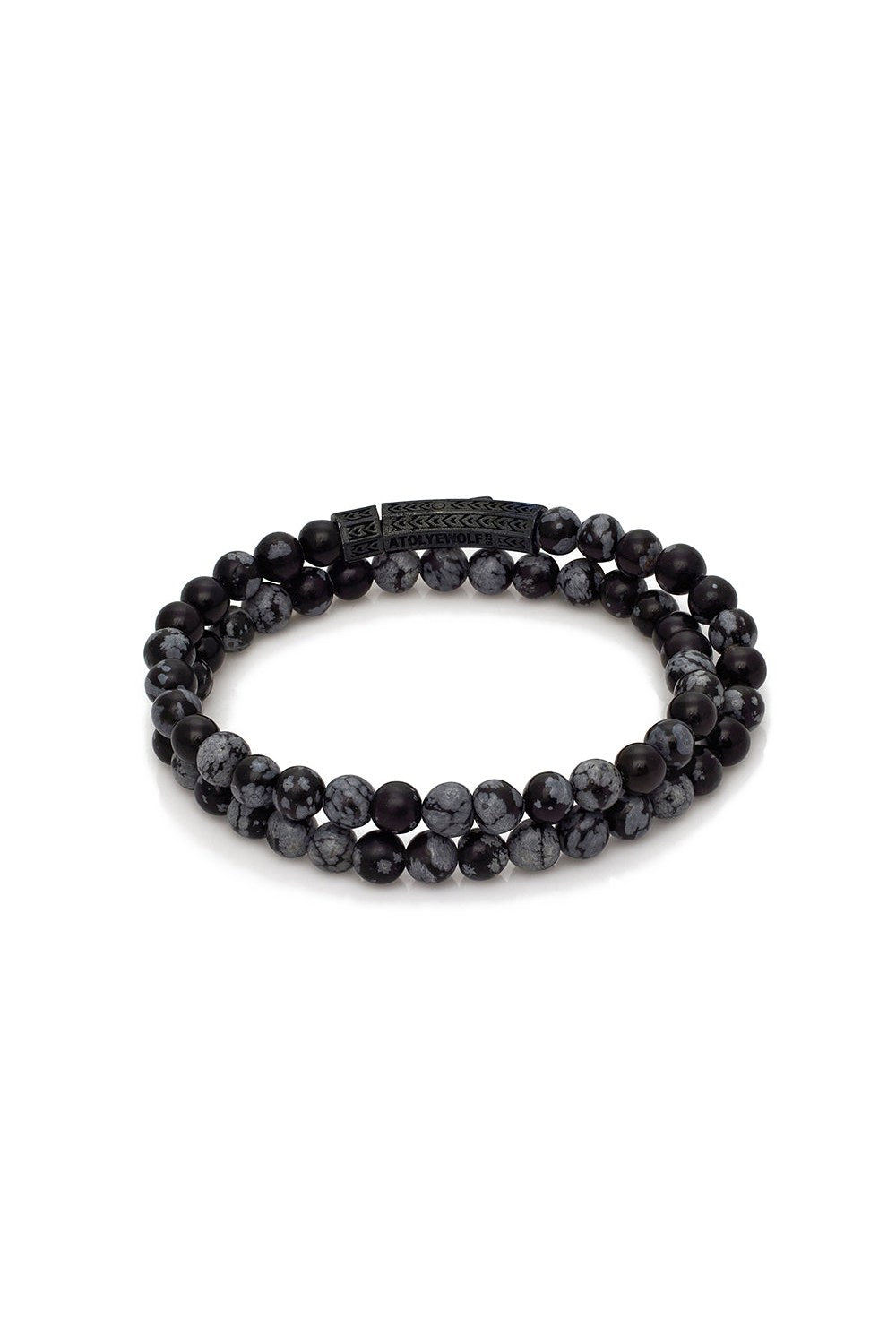 Obsidyen Taşlı Çift Sıra Bileklik, Oksitli - 1