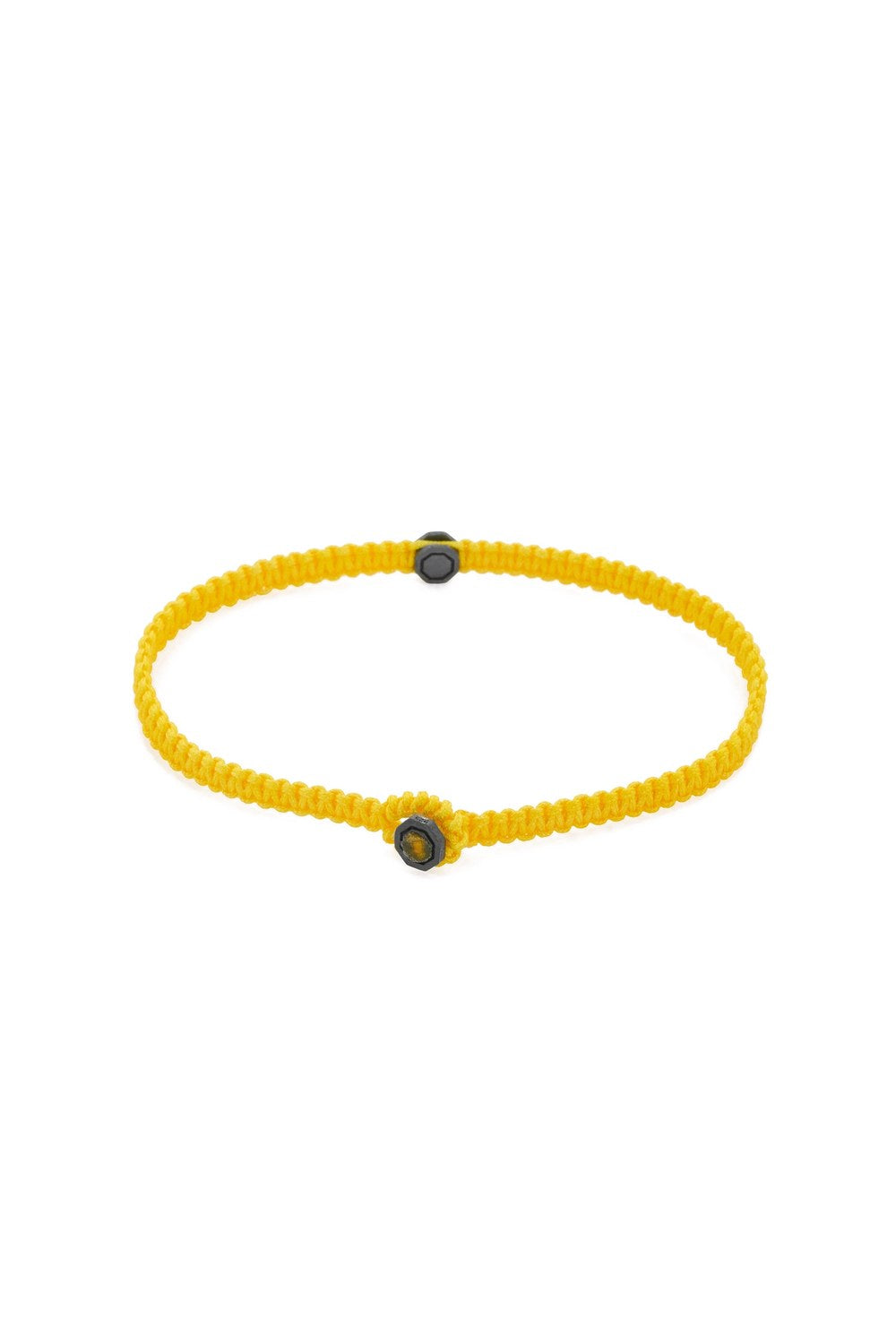 Sekizgen Detaylı Makrome Bileklik, Sarı - Oksitli - 1