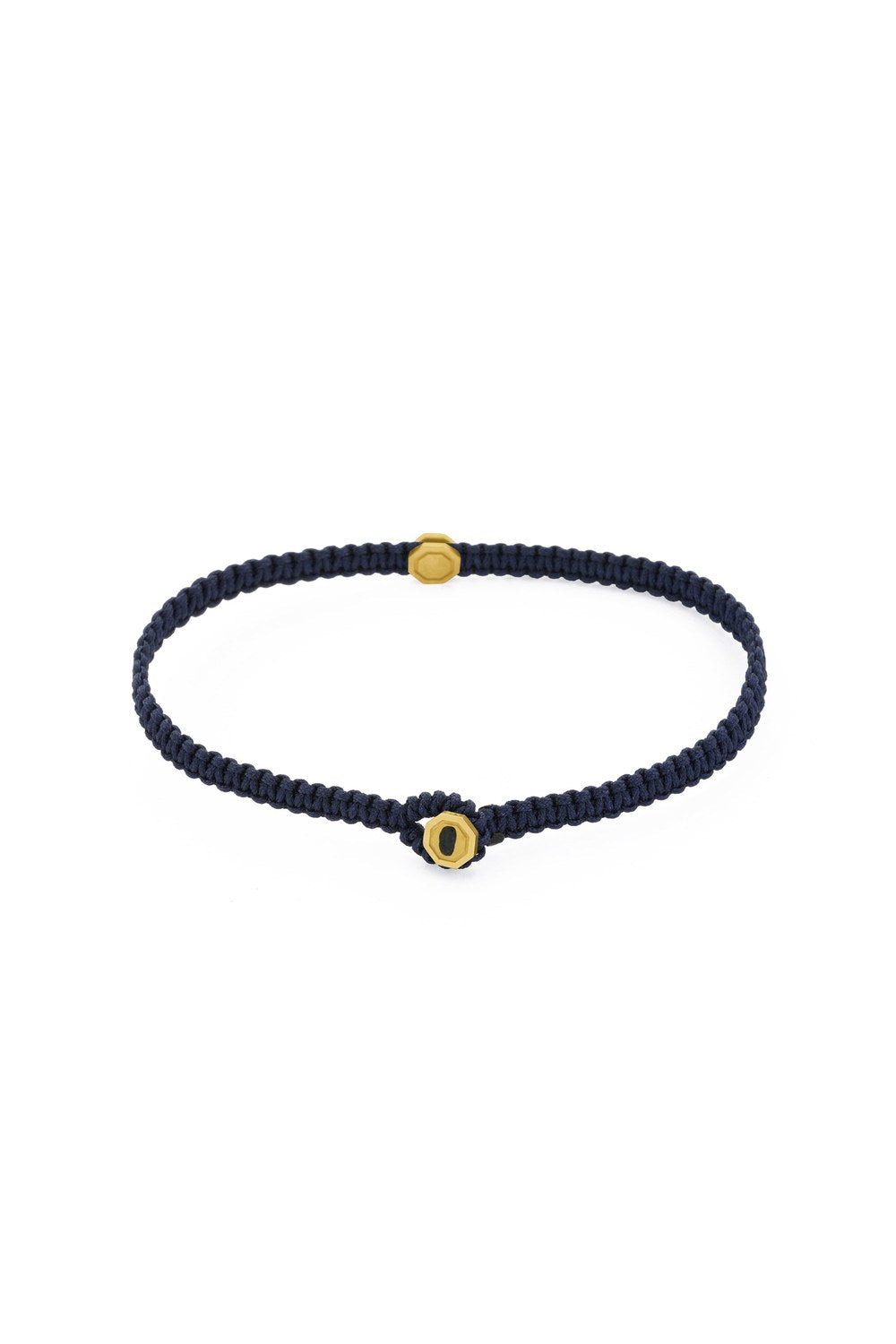 Sekizgen Detaylı Makrome Bileklik, Lacivert - Gold - 1