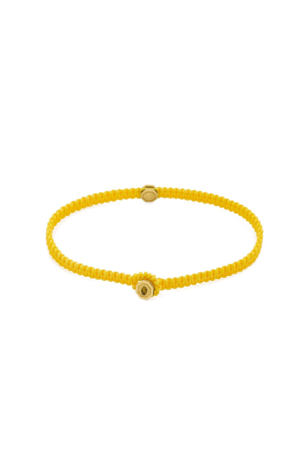 Sekizgen Detaylı Makrome Bileklik, Sarı - Gold - 1