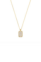 Zirkon Taşlı Sekizgen Kolye, Beyaz - Gold - 0