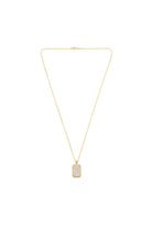 Zirkon Taşlı Sekizgen Kolye, Beyaz - Gold - 2