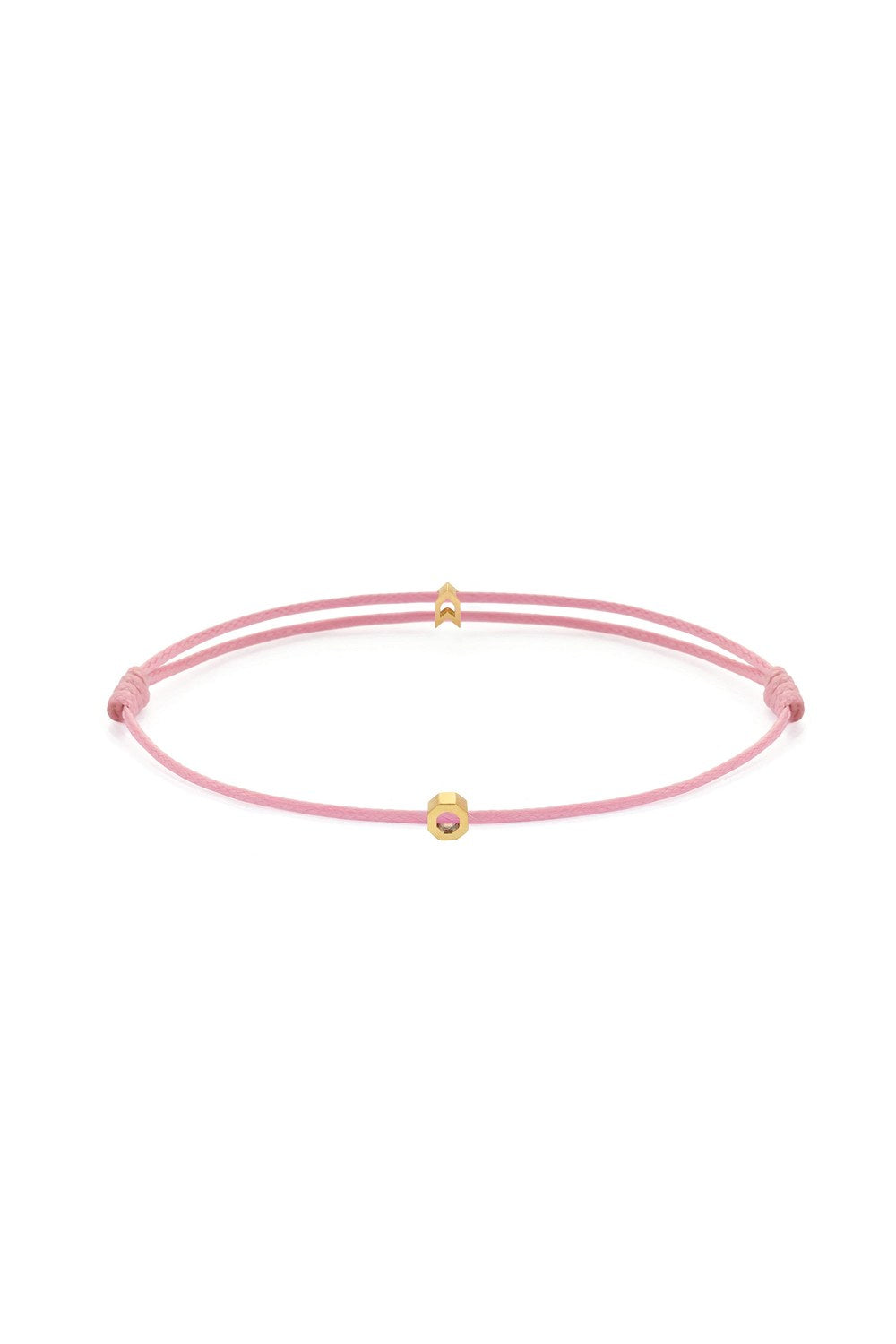Sekizgen Detaylı Ayarlanabilir Bileklik, Pembe - Gold - 0