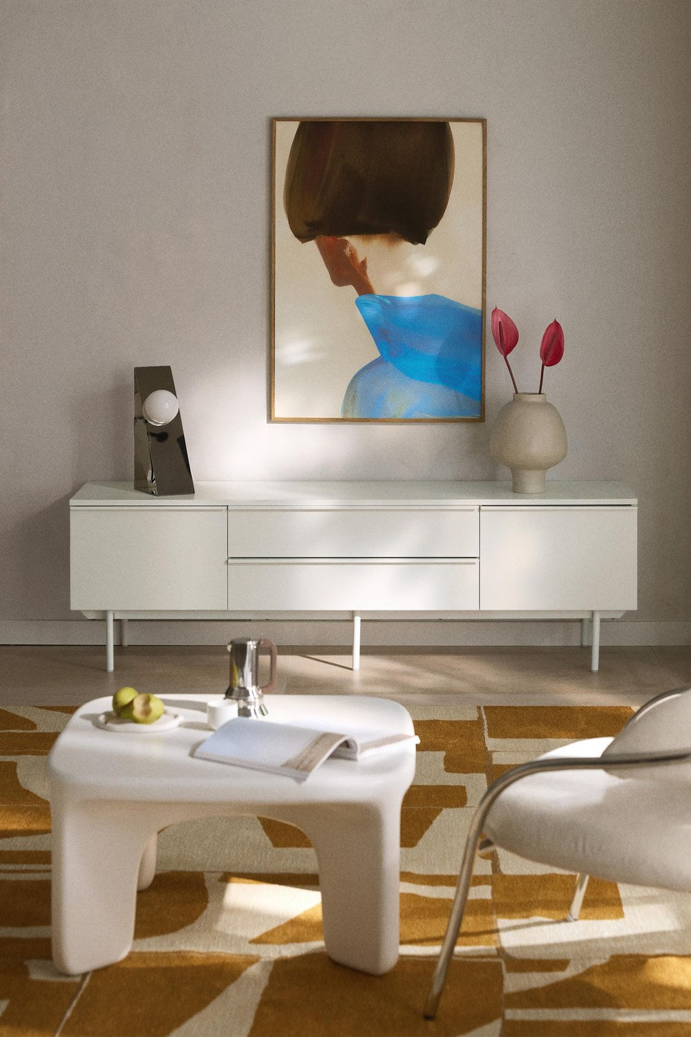 Elona Tv Sehpası 180 Cm, Mat Beyaz - 1