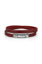 Silver Cord Leather Bordo 925 Ayar Gümüş Bileklik - 0