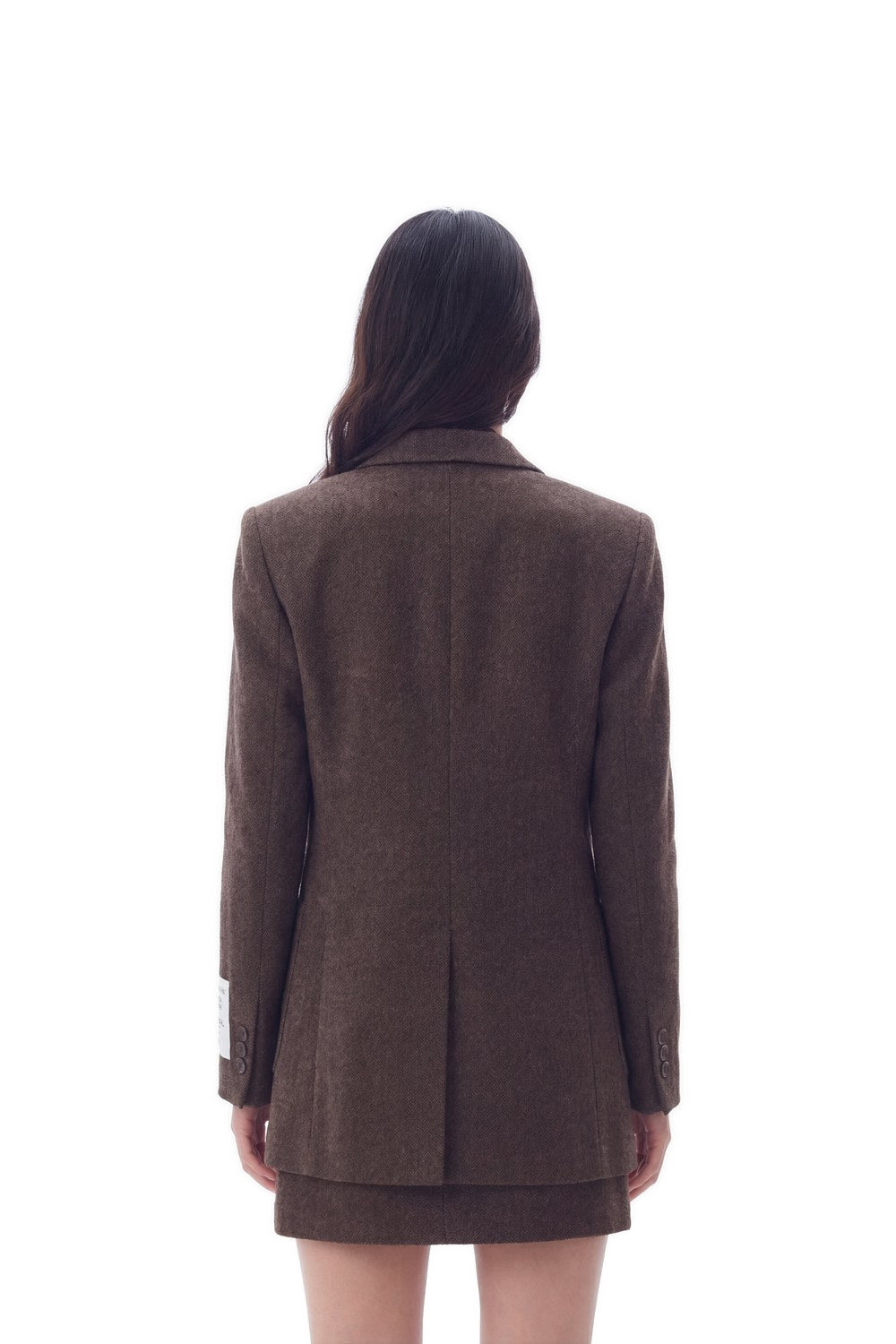 Landor Balıksırtı Desenli Blazer Ceket, Kahverengi - 2