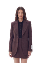 Landor Balıksırtı Desenli Blazer Ceket, Bordo - 0