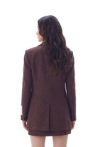 Landor Balıksırtı Desenli Blazer Ceket, Bordo - 1