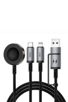 Legend Wi-C050 3'ü 1 Arada Usb-A Ve Type-C - Lightning, Type-C Ve Akıllı Saat Şarj Kablosu, 100 W, 1,2 M - 0