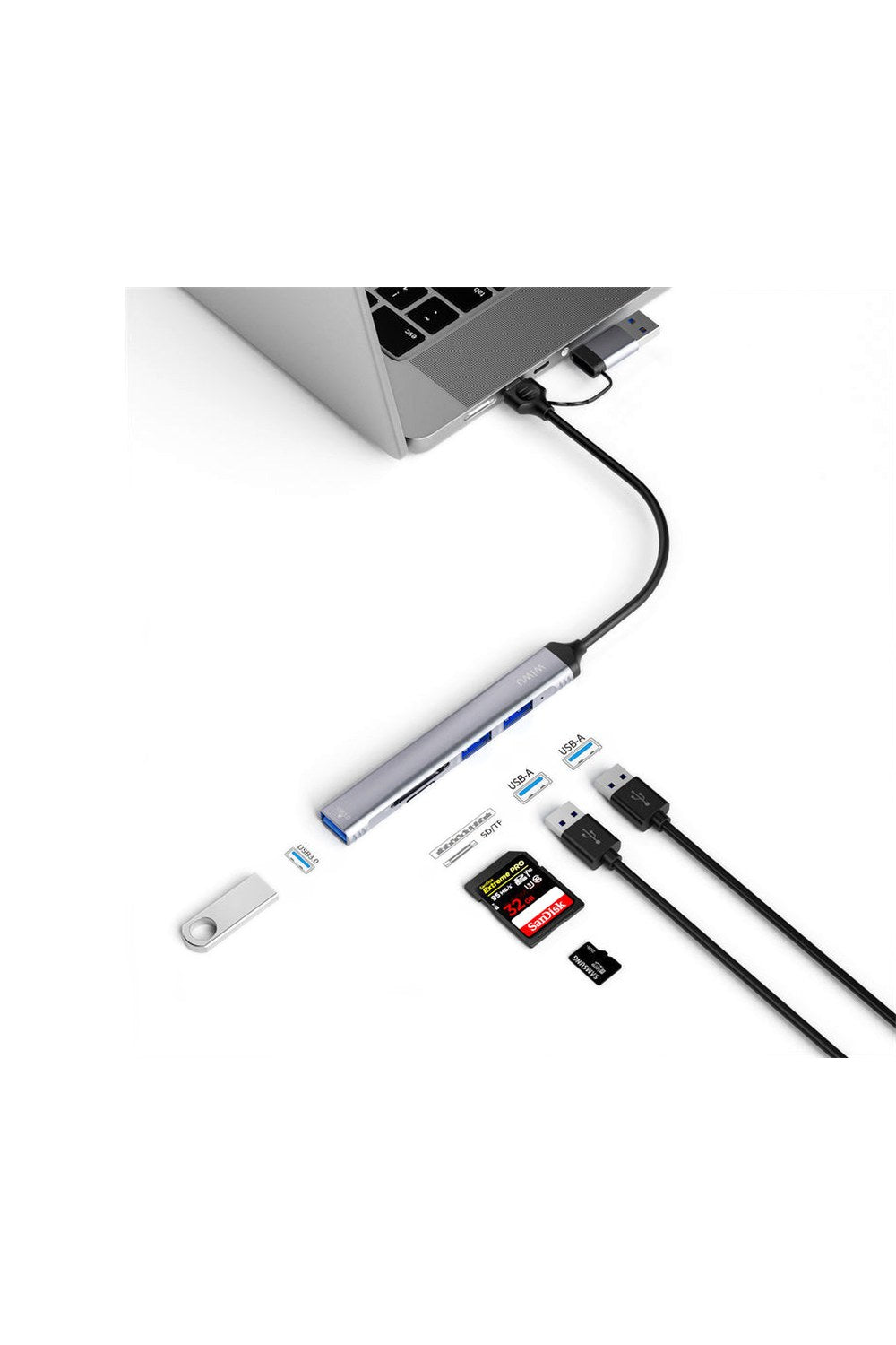 Zolo Wi-Hb003 Usb 3.0 + Usb 2.0 + Sd/Tf Type-C Ve Usb-A 5'i 1 Arada Hub Adaptör - 3