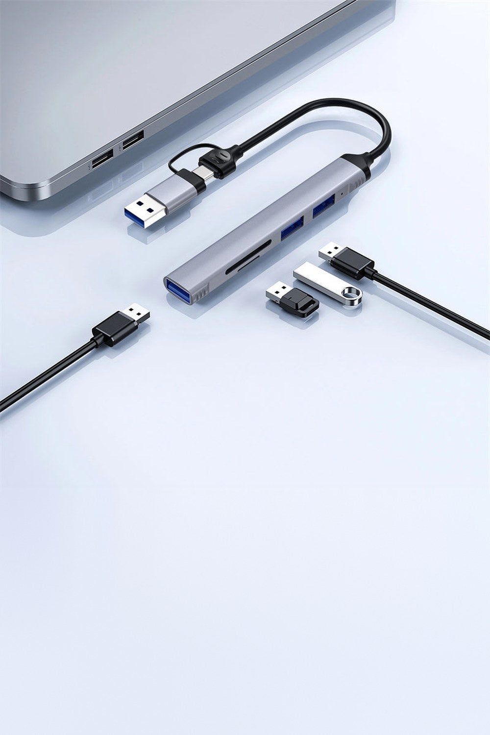 Zolo Wi-Hb003 Usb 3.0 + Usb 2.0 + Sd/Tf Type-C Ve Usb-A 5'i 1 Arada Hub Adaptör - 4
