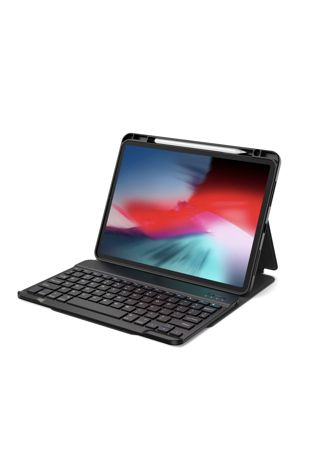 Ipad Uyumlu Gizli Kalem Bölmeli Klavyeli Kılıf - 0