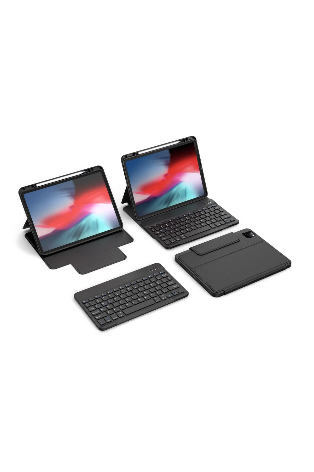 Ipad Uyumlu Gizli Kalem Bölmeli Klavyeli Kılıf - 3