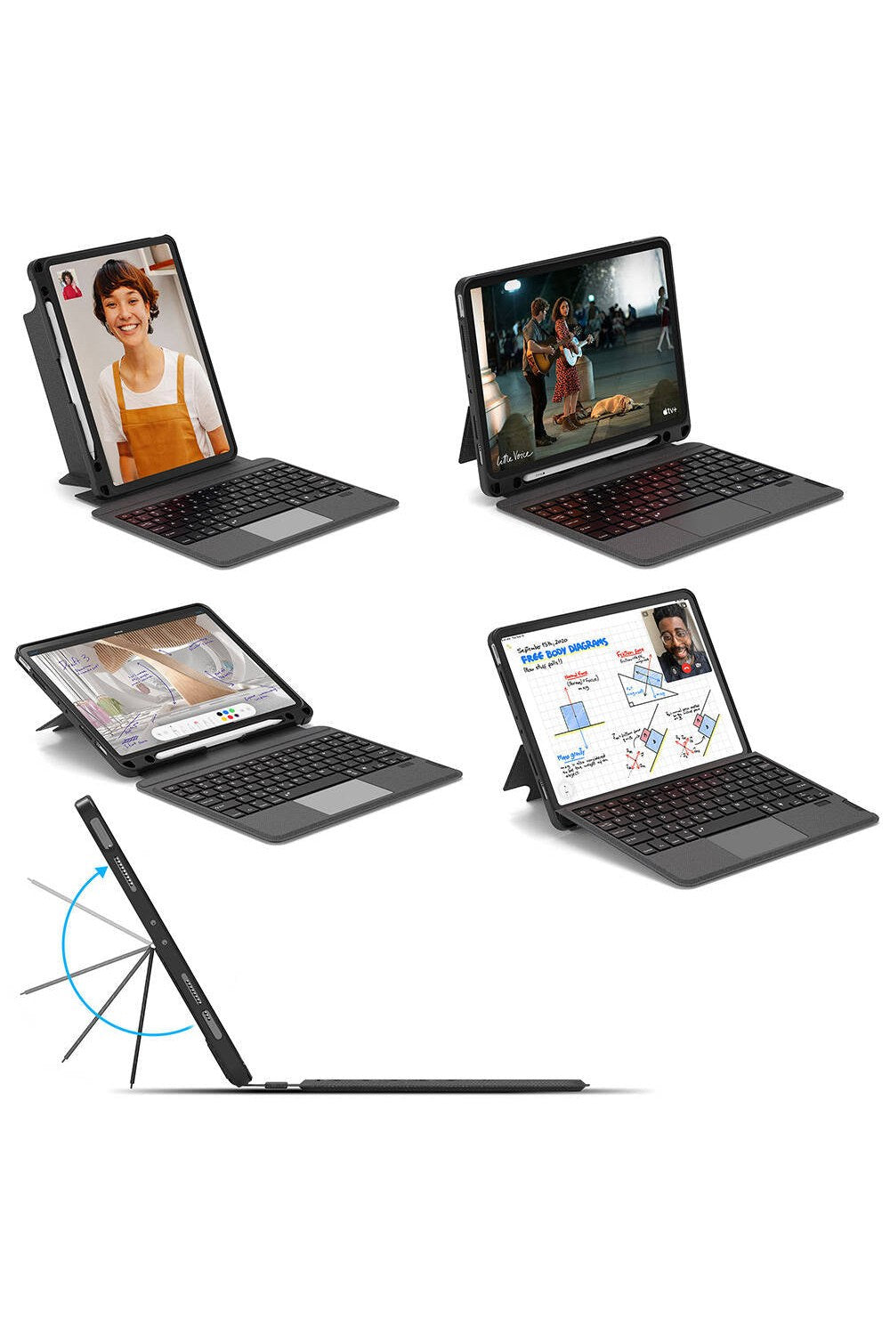 Ipad Uyumlu Mag Touch Klavyeli Standlı Kılıf - 5