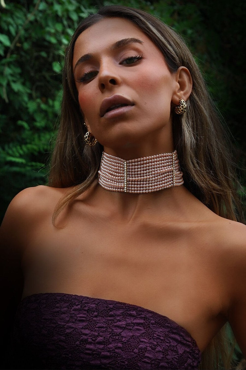 Rosaline Glow Choker İnci Kolye - 1