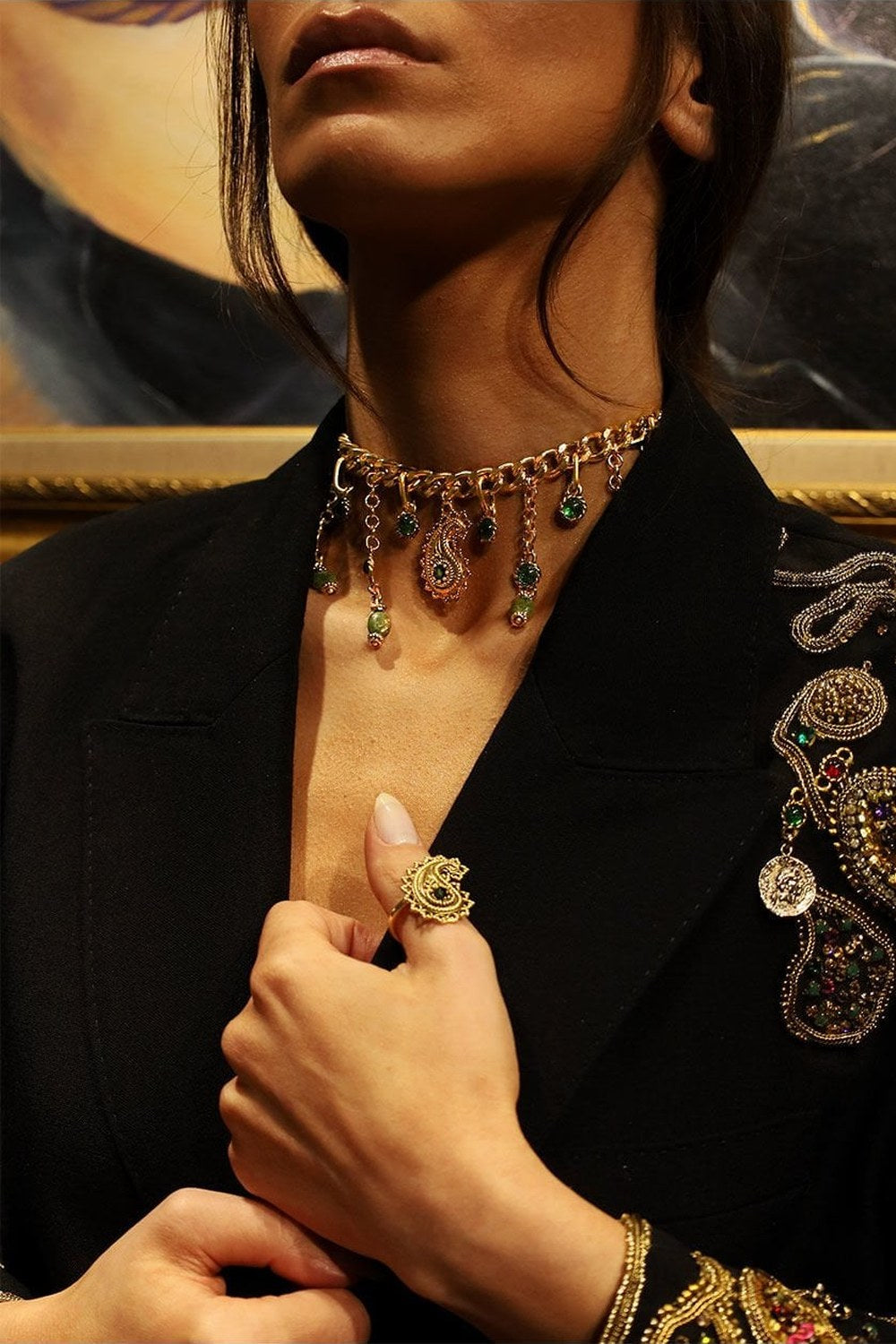 Royal Altin Kaplama Choker Kolye - 2