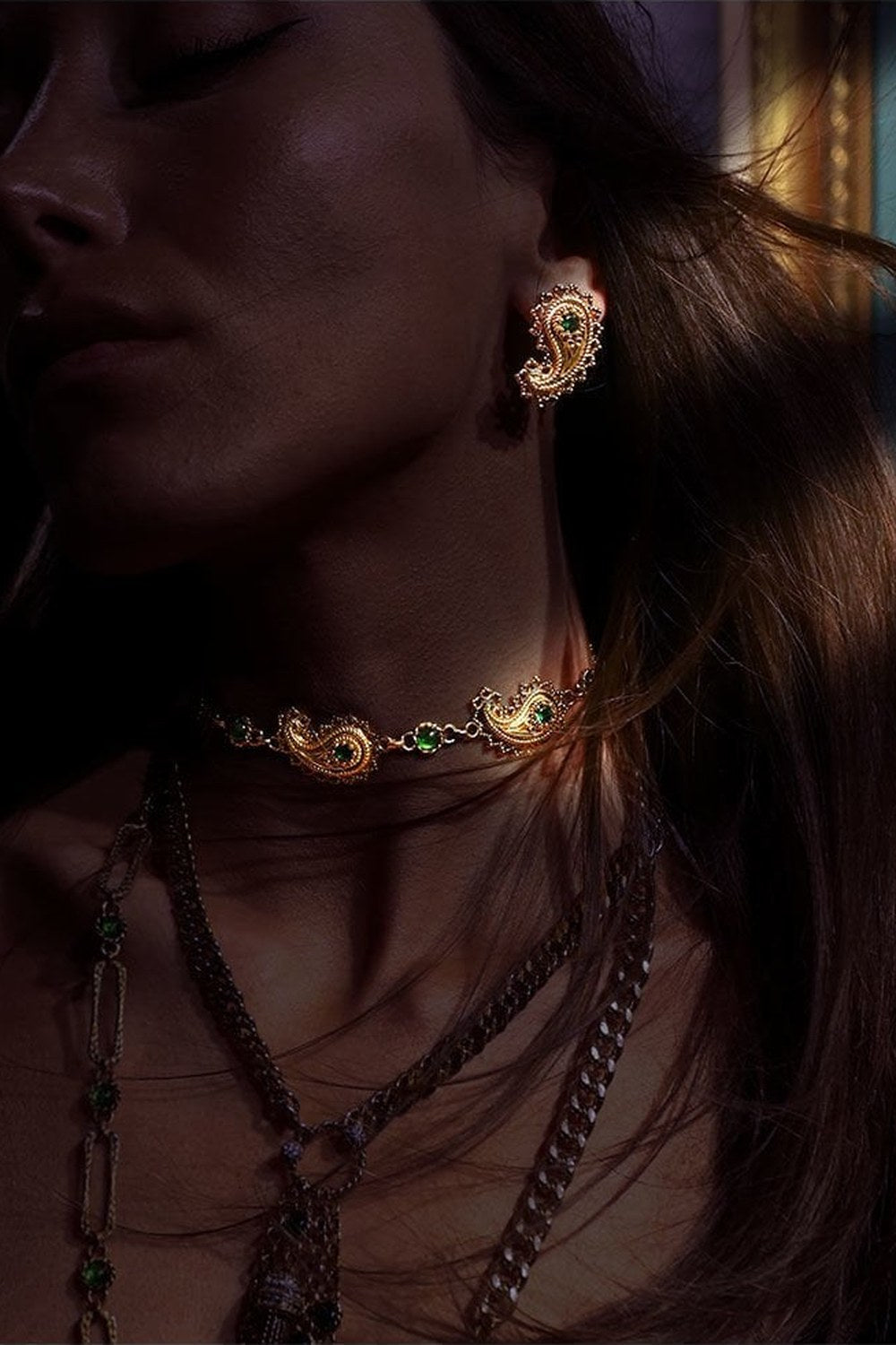 Emperor Altin Kaplama Choker Kolye - 1