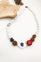 Murano Göz Nazar Mercan Rudraksha Akuamarin Kolye - 1