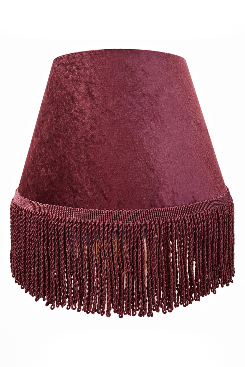 Bordeaux Fringe Abajur Şapkası - 2