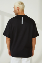 Bisiklet Yaka Ön Ve Arka Şerit Baskılı Erkek T-Shirt - 5