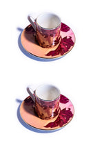 Signature Burgundy Kahve Fincanı (2'li Set) - 4
