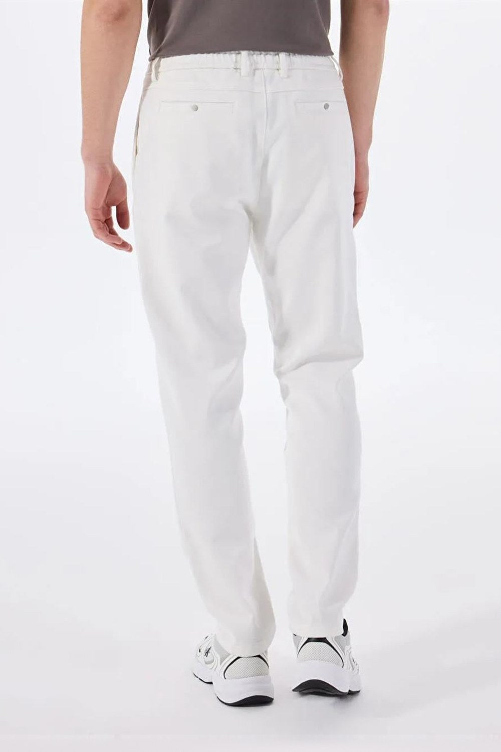 Beli Lastikli Dik Cep Arka Cep Çıtçıt Detaylı Erkek Pantolon - 5