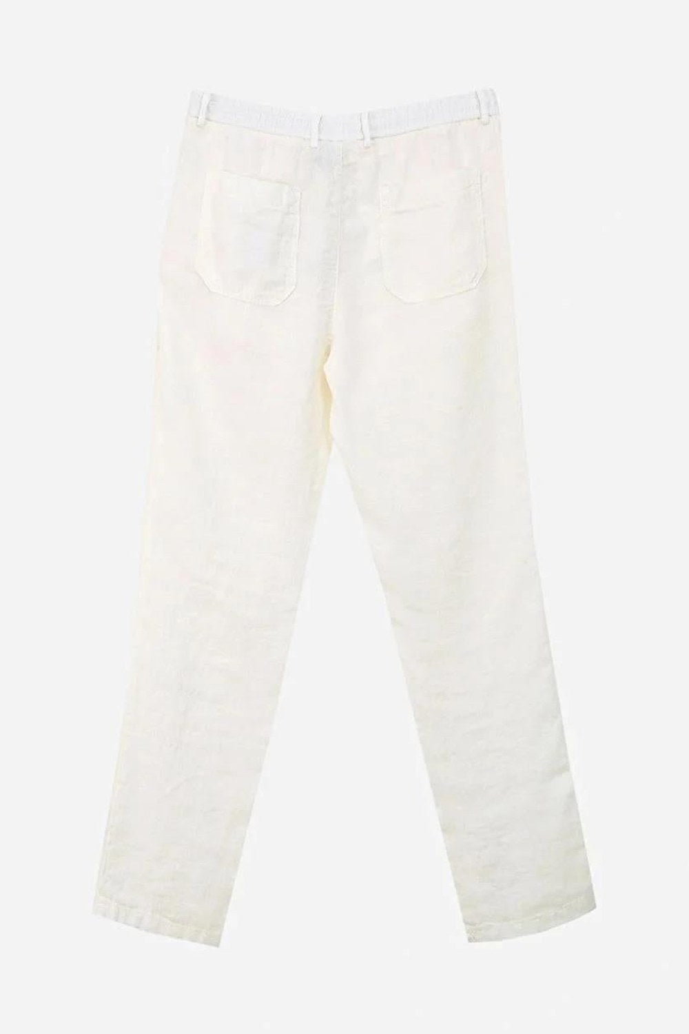 Arkası Torba Cepli %100 Keten Regular Erkek Pantolon - 5