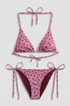 Cherry Crush Puantiyeli Bağlamalı Üçgen Bikini Takımı - 5