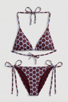 Sea State Of Mind Puantiyeli Bağlamalı Üçgen Bikini Takımı - 1
