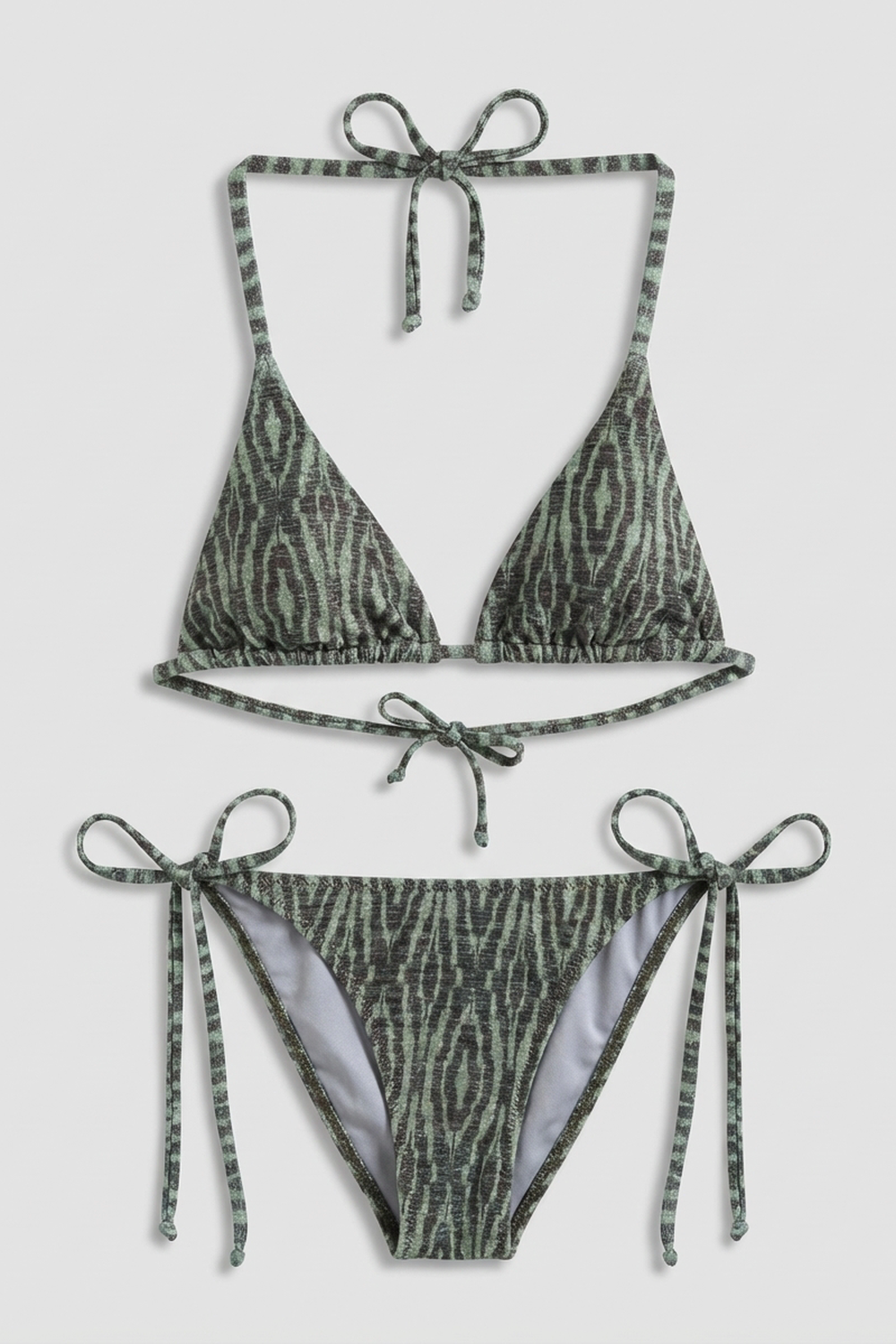 Golden Hour Bağlamalı Üçgen Bikini Takımı - 0