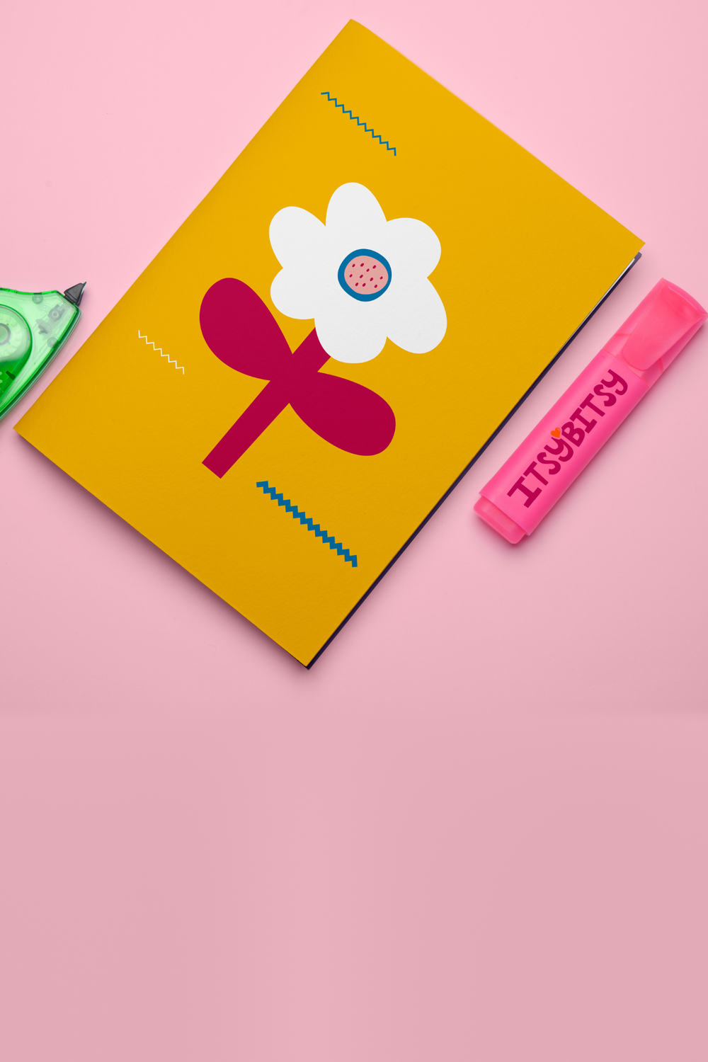 Big Flower Defter Ve Notluk Seti - Sarı - 1