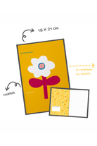 Big Flower Defter Ve Notluk Seti - Sarı - 4