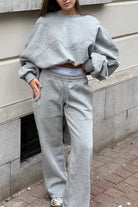 Gri Kontur Detaylı Kadın Sweatshirt - 2