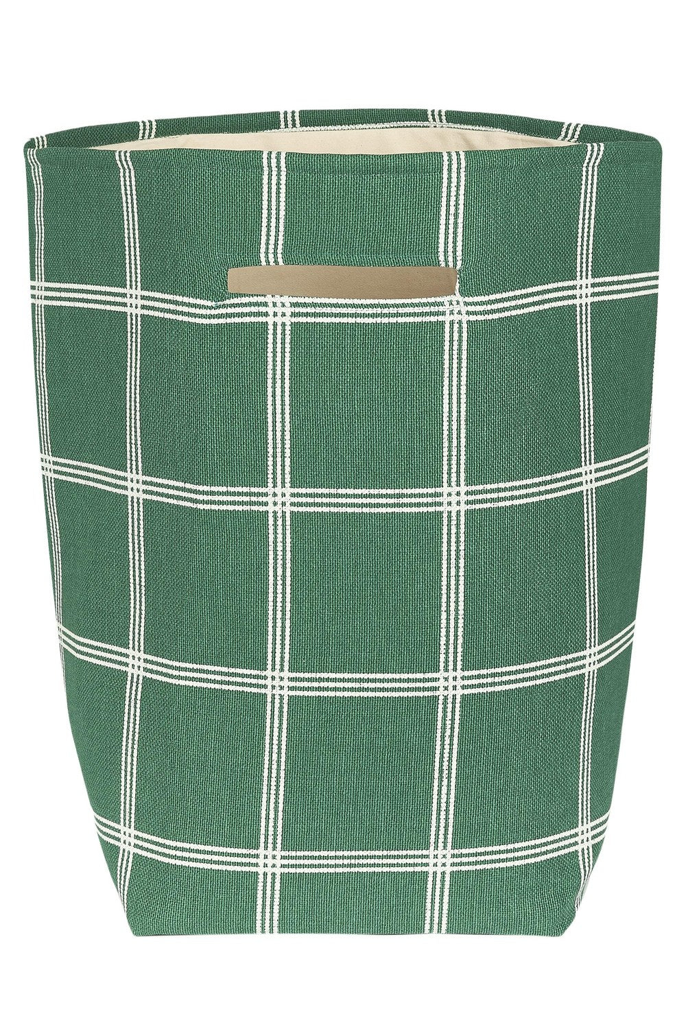 Vibes Büyük Sepet, Green White Windowpane - 1