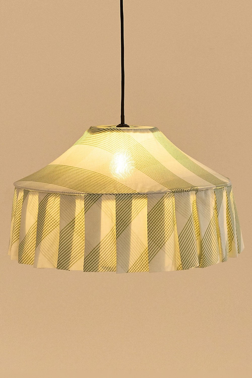 Nobodioz Nicole Aydınlatma Şapkası, 50cm Çap, Green Diagonal Stripe - 1